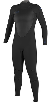 2026 O'Neill Womens Epic 4/3mm Back Zip Wetsuit 4214B - Black